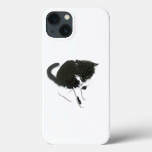 Kat Schilder zwart-wit kat iPhone 13 Hoesje