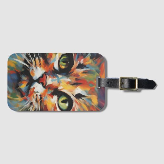 Kat schilderen bagagelabel (Voorkant (horizontaal))