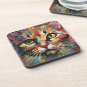 Kat schilderen bier onderzetter (Linkerzijde)