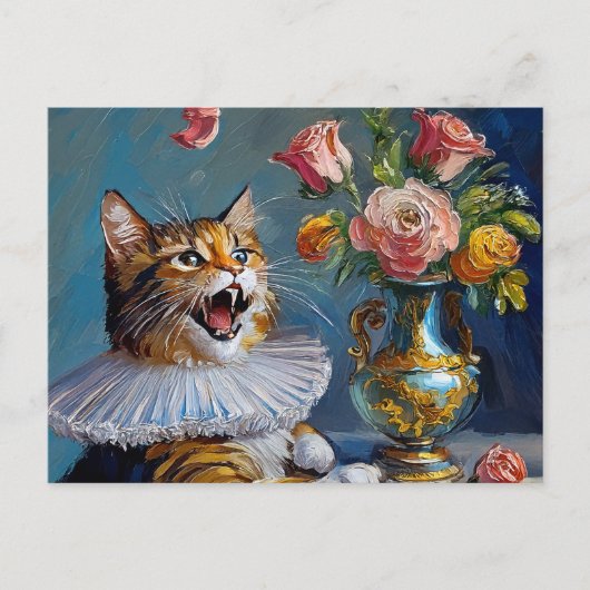 Kat schilderen briefkaart (Voorkant)