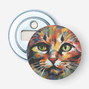 Kat schilderen button flesopener