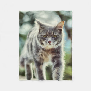 Kat schilderen fleece deken