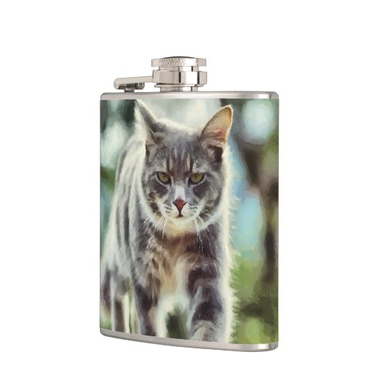 Kat schilderen heupfles (Links)