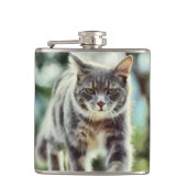 Kat schilderen heupfles (Voorkant)