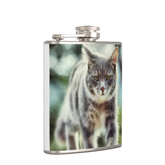 Kat schilderen heupfles (Rechts)