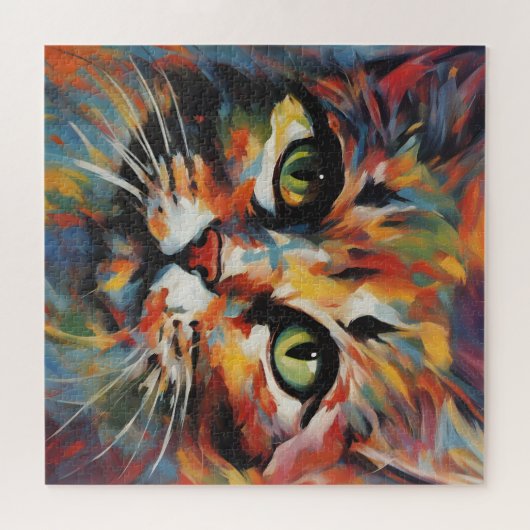 Kat schilderen legpuzzel (Horizontaal)