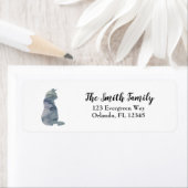 Kat Schilderen Paars blauw retouradres Etiket (Insitu)