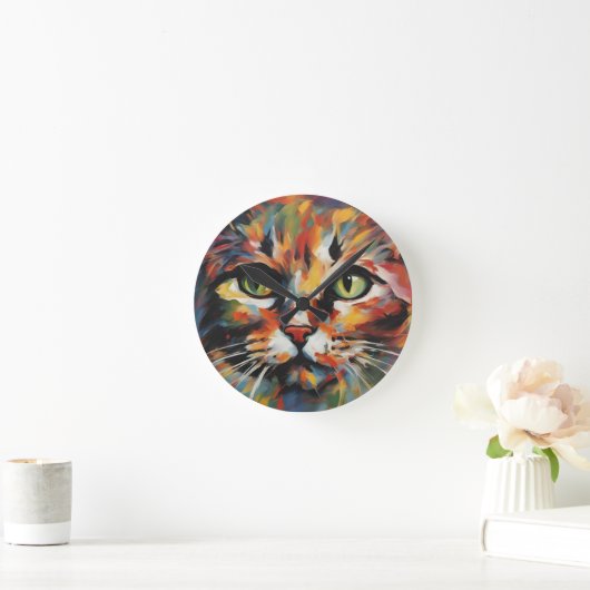 Kat schilderen ronde klok (Huis)