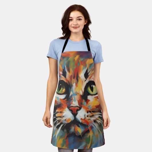 Kat schilderen schort (Gedragen)