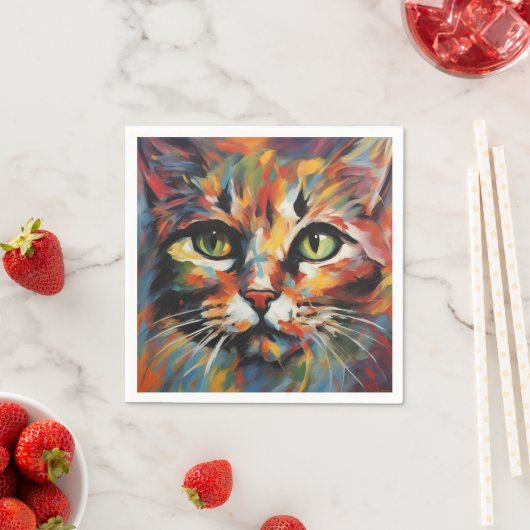 Kat schilderen servet (Insitu)