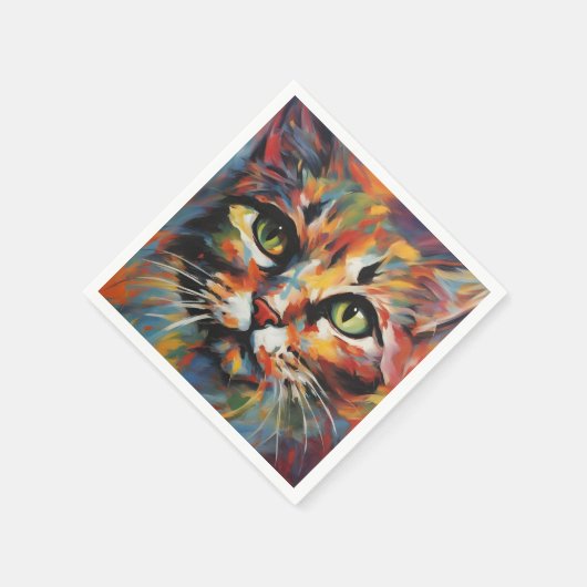 Kat schilderen servet (Hoek)