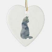 Kat schilderen Silhouette kerstkunst Keramisch Ornament (Rechts)