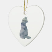 Kat schilderen Silhouette kerstkunst Keramisch Ornament (Links)