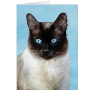Kat schilderen van Siamese - Kute Original Cat Art