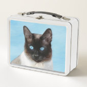 Kat schilderen van Siamese - Kute Original Cat Art (Voorkant)