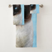 Kat schilderen van Siamese - Kute Original Cat Art Bad Handdoek (Insitu)