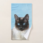 Kat schilderen van Siamese - Kute Original Cat Art Bad Handdoek (Handdoek)