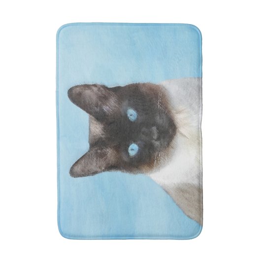 Kat schilderen van Siamese - Kute Original Cat Art Badmat (Voorkant Verticaal)