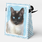 Kat schilderen van Siamese - Kute Original Cat Art Bedankdoosjes (Achterkant)