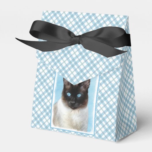 Kat schilderen van Siamese - Kute Original Cat Art Bedankdoosjes (Voorkant Zijde)