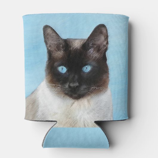 Kat schilderen van Siamese - Kute Original Cat Art Blikjeskoeler (Achterkant)
