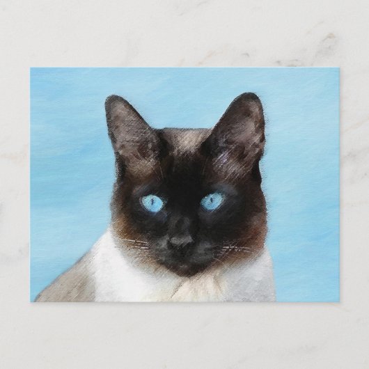 Kat schilderen van Siamese - Kute Original Cat Art Briefkaart (Voorkant)