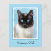 Kat schilderen van Siamese - Kute Original Cat Art Briefkaart (Voorkant)