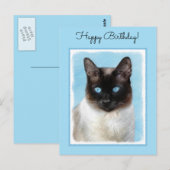 Kat schilderen van Siamese - Kute Original Cat Art Briefkaart (Voorkant / Achterkant)