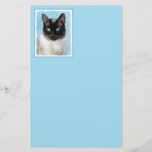 Kat schilderen van Siamese - Kute Original Cat Art Briefpapier (Voorkant)