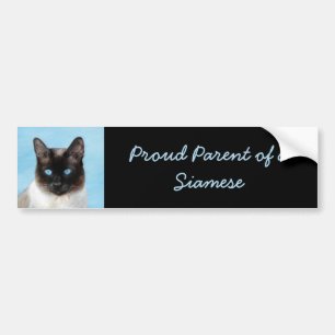 Kat schilderen van Siamese - Kute Original Cat Art Bumpersticker