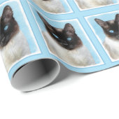 Kat schilderen van Siamese - Kute Original Cat Art Cadeaupapier (Rol Hoek)