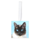 Kat schilderen van Siamese - Kute Original Cat Art Decoratie (Voorkant)