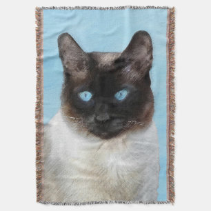 Kat schilderen van Siamese - Kute Original Cat Art Deken