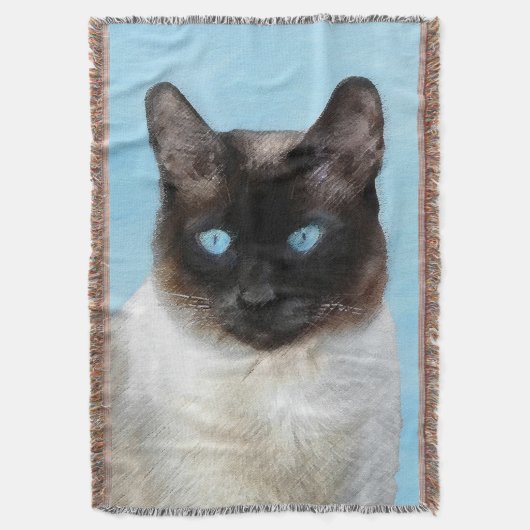 Kat schilderen van Siamese - Kute Original Cat Art Deken (Voorkant Verticaal)