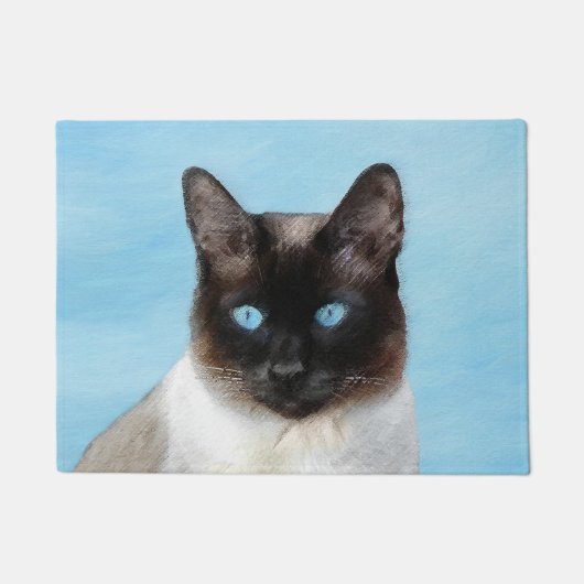 Kat schilderen van Siamese - Kute Original Cat Art Deurmat (Voorkant)