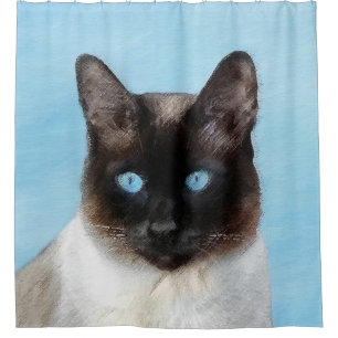 Kat schilderen van Siamese - Kute Original Cat Art Douchegordijn