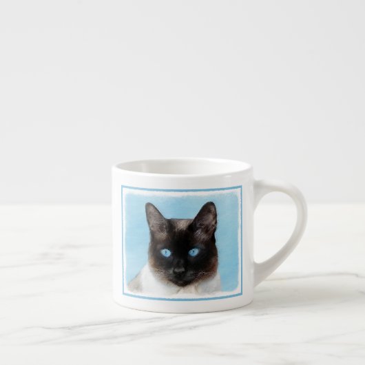 Kat schilderen van Siamese - Kute Original Cat Art Espresso Kop (Rechts)