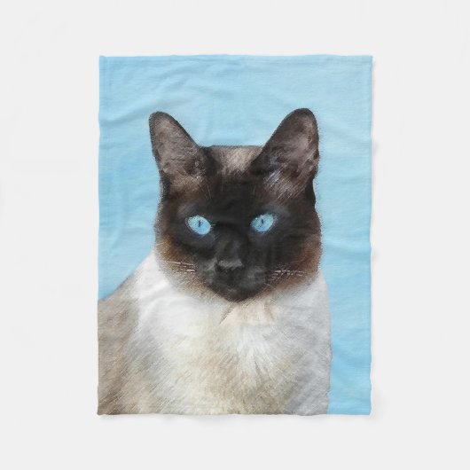 Kat schilderen van Siamese - Kute Original Cat Art Fleece Deken (Voorkant)