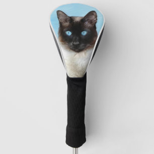 Kat schilderen van Siamese - Kute Original Cat Art Golfheadcover