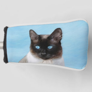 Kat schilderen van Siamese - Kute Original Cat Art Golfheadcover