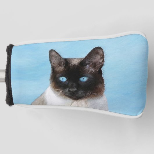 Kat schilderen van Siamese - Kute Original Cat Art Golfheadcover (Voorkant)