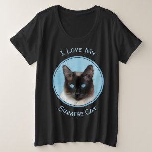 Kat schilderen van Siamese - Kute Original Cat Art Grote Maat T-shirt