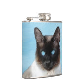 Kat schilderen van Siamese - Kute Original Cat Art Heupfles (Rechts)