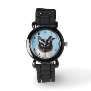 Kat schilderen van Siamese - Kute Original Cat Art Horloge