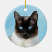 Kat schilderen van Siamese - Kute Original Cat Art Keramisch Ornament (Achterkant)