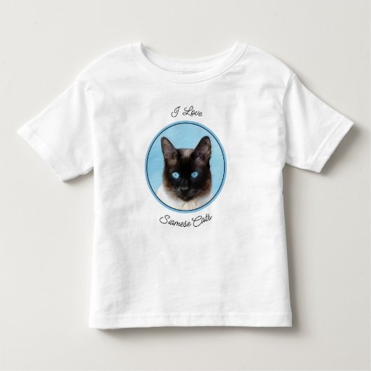 Kat schilderen van Siamese - Kute Original Cat Art Kinder Shirts (Voorkant)