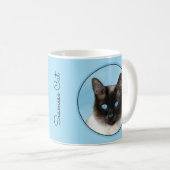Kat schilderen van Siamese - Kute Original Cat Art Koffiemok (Voorkant rechts)