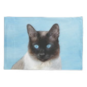 Kat schilderen van Siamese - Kute Original Cat Art Kussensloop (Achterkant)