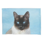 Kat schilderen van Siamese - Kute Original Cat Art Kussensloop (Voorkant)