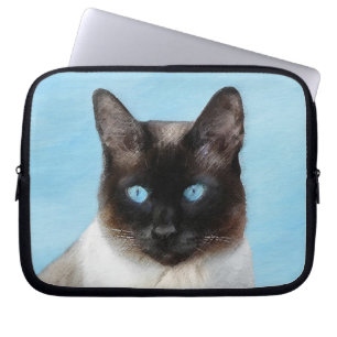 Kat schilderen van Siamese - Kute Original Cat Art Laptop Sleeve